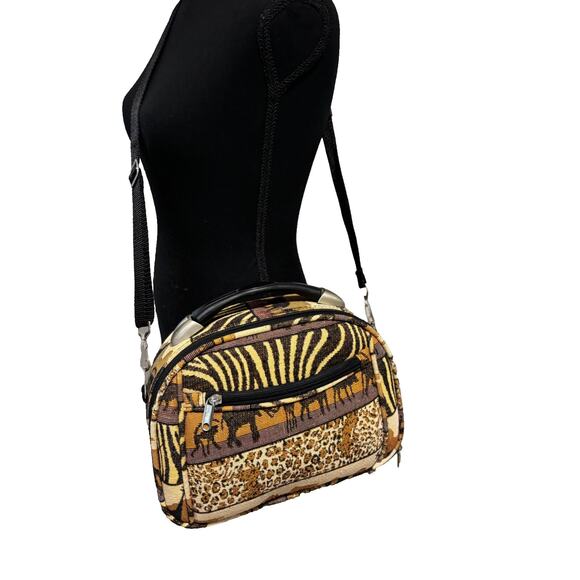 Unbranded Other - Hard Case Safari Animal print Tapestry Makeup Carry-on Train travel Bag purse